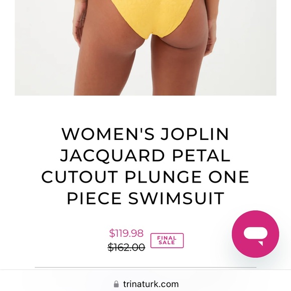 NWT Trina Turk yellow Daisy, one piece swimsuit - Picture 2 of 6